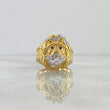 Anillo Rostro de Cristo Padre Nuestro 11.8gr / T10 1/2 / Circones Azules Oro Amarillo