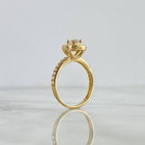 Anillo Solitario Halo Cuadrado 3.2gr / T6 1/2 / Circones Blancos Oro Amarillo