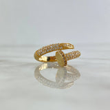 Anillo Clavo 4.45gr / T7 / Circones Blancos Oro Amarillo