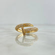 Anillo Clavo 4.45gr / T7 / Circones Blancos Oro Amarillo