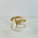Anillo Clavo 4.45gr / T7 / Circones Blancos Oro Amarillo
