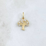 Dije Arbol 1gr / 1.8cm / Circones Blancos Oro Amarillo 18K ©
