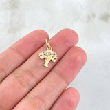 Dije Arbol 1gr / 1.8cm / Circones Blancos Oro Amarillo 18K ©