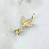 Dije San Miguel Arcángel 2.5gr / 3.5cm / Dos Oros Amarillo Blanco 18K ©