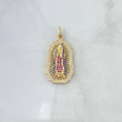 Dije Virgen Guadalupe Filigrana 5gr / 3.5cm / Circones Blancos Azules Fucsias Oro Amarillo 18K *