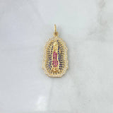 Dije Virgen Guadalupe Filigrana 5gr / 3.5cm / Circones Blancos Azules Fucsias Oro Amarillo 18K *
