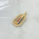 Dije Virgen Guadalupe Filigrana 5gr / 3.5cm / Circones Blancos Azules Fucsias Oro Amarillo 18K *