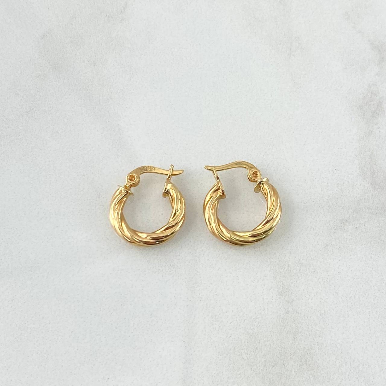 Candongas Mary 1.15gr / 1.4cm / entorchadas Oro Amarillo 18K *