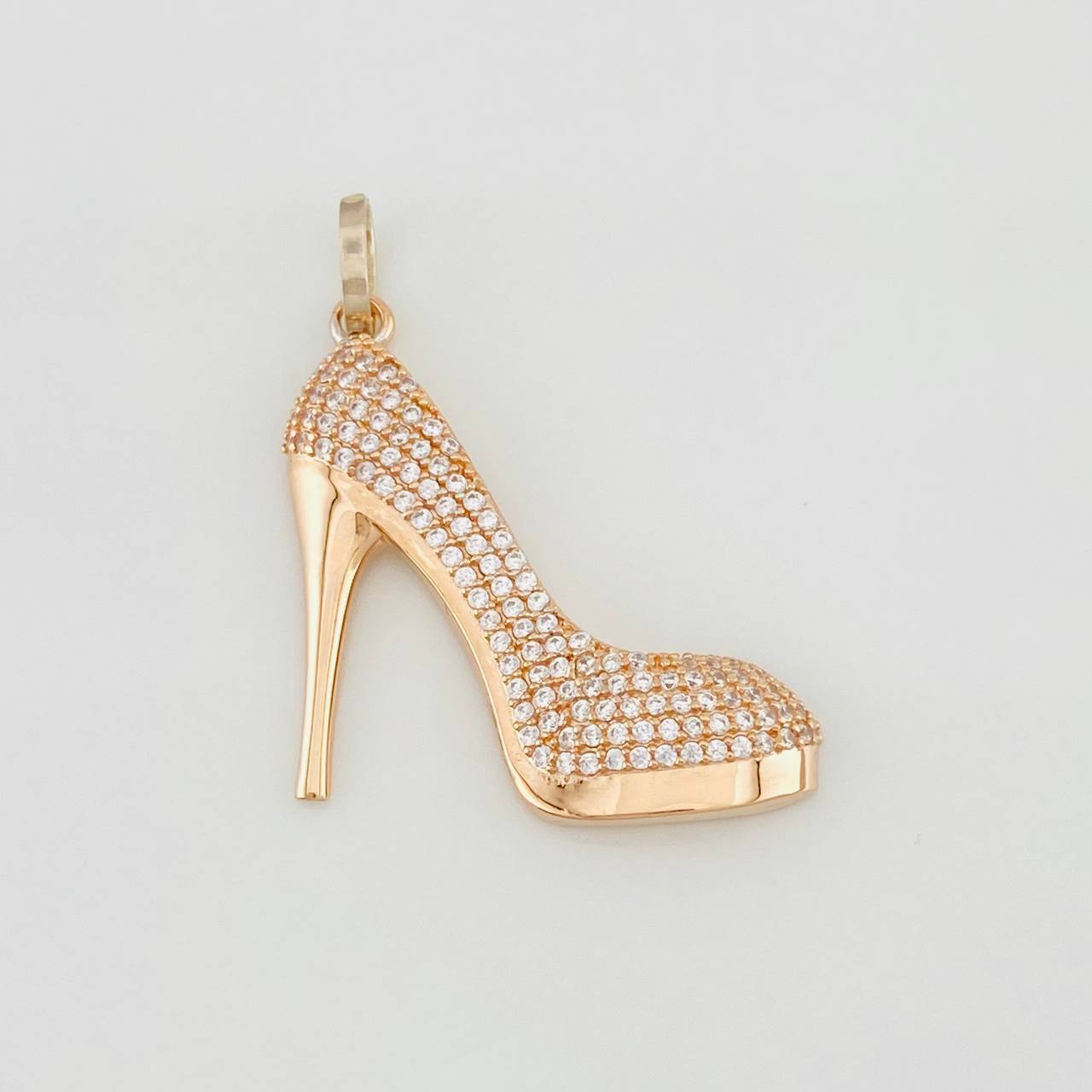 Dije Tacon 3.35g / 3.3cm Dos Oros Blanco Rosa 18K
