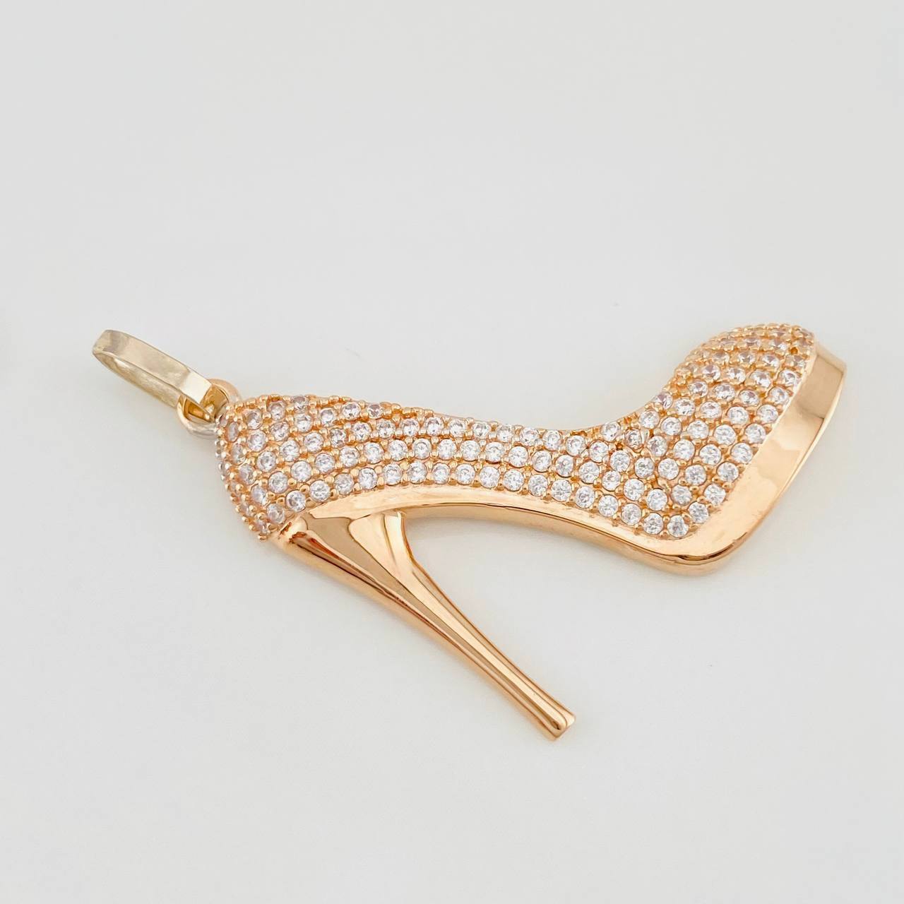 Dije Tacon 3.35g / 3.3cm Dos Oros Blanco Rosa 18K