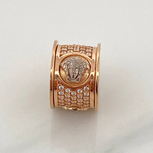 Herraje Cilindro Medusa 5.15gr / 1cm / Dos Oros Blanco Rosa 18K %