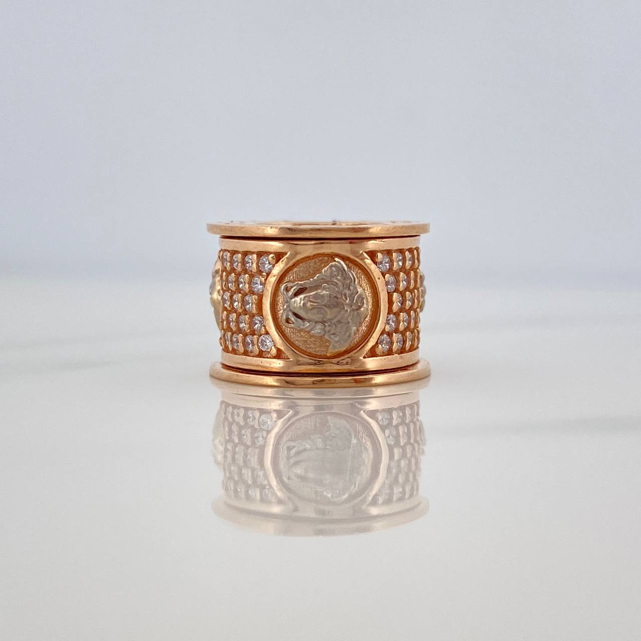 Herraje Cilindro Medusa 5.15gr / 1cm / Dos Oros Blanco Rosa 18K %