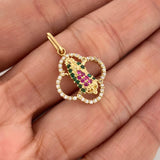 Dije Trebol Virgen Guadalupe 2.15gr / 2.5cm / Oro Amarillo 18K %