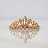 Anillo Corona 15s 1.5gr / T7 / Dos Oros Amarillo Blanco 18K %