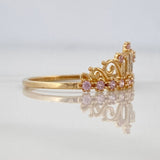 Anillo Corona 15s 1.5gr / T7 / Dos Oros Amarillo Blanco 18K %
