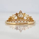 Anillo Corona 15s 1.5gr / T7 / Dos Oros Amarillo Blanco 18K %