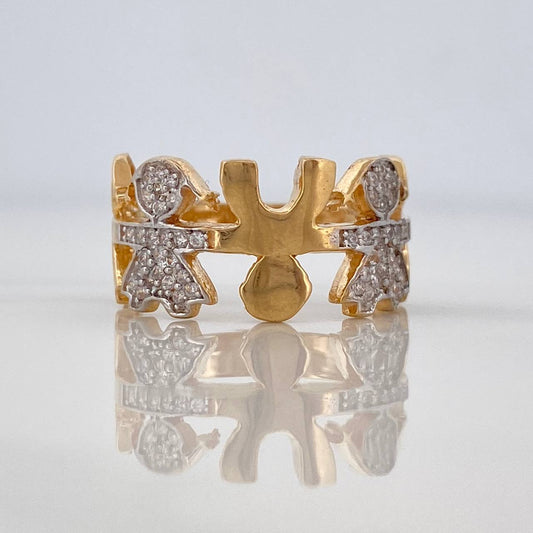Anillo Niños 3.8gr / T6 3/4 / Dos Oros Amarillo Blanco 18K