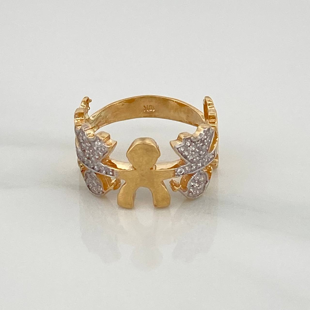 Anillo Niños 3.8gr / T6 3/4 / Dos Oros Amarillo Blanco 18K