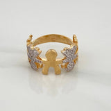 Anillo Niños 3.8gr / T6 3/4 / Dos Oros Amarillo Blanco 18K