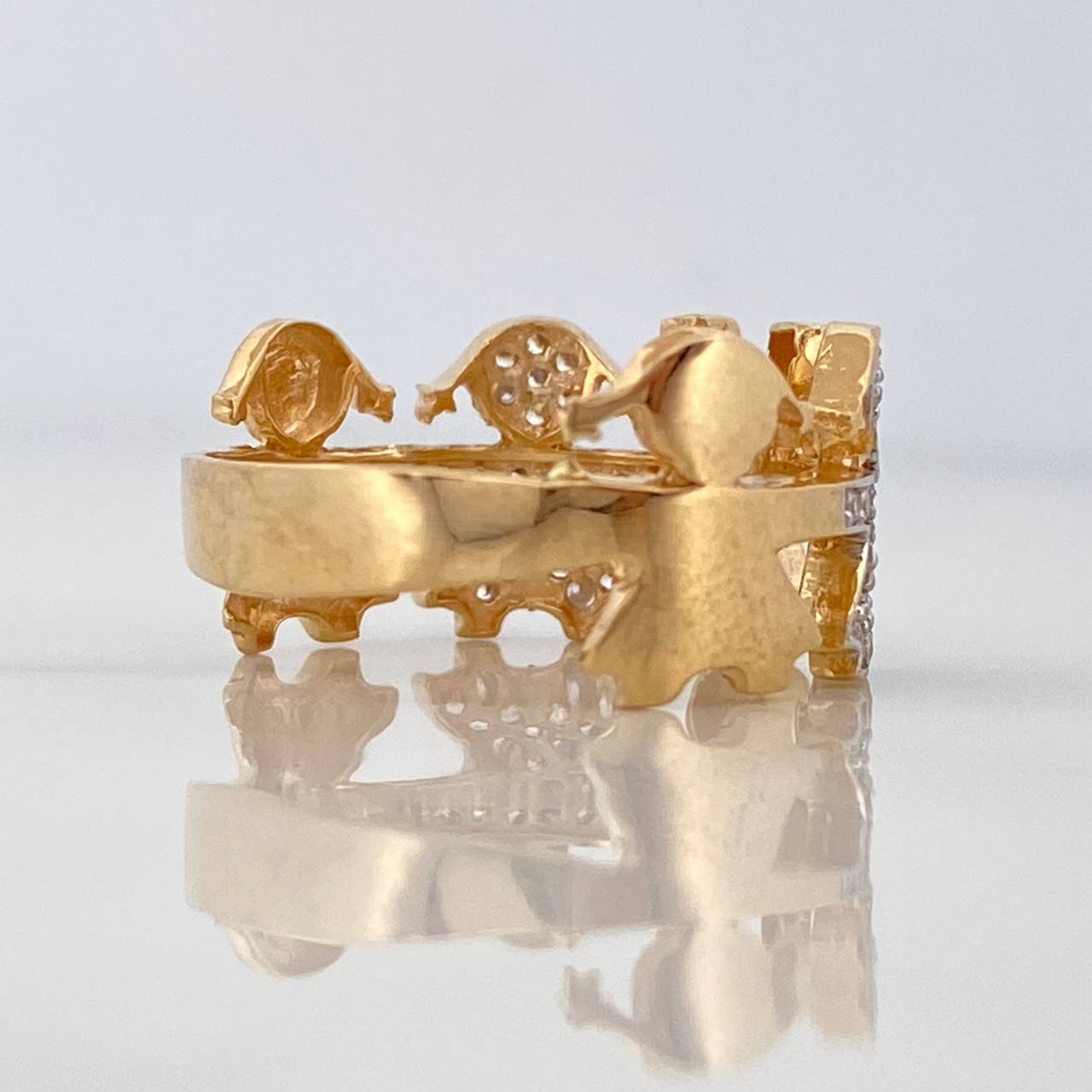 Anillo Niños 3.8gr / T6 3/4 / Dos Oros Amarillo Blanco 18K