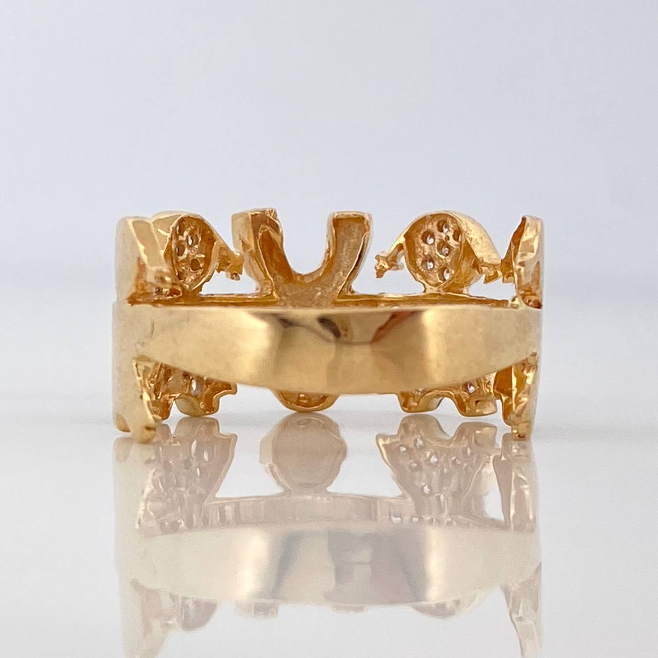 Anillo Niños 3.8gr / T6 3/4 / Dos Oros Amarillo Blanco 18K