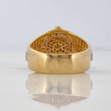 Anillo Sello Corona 8gr / T8 3/4 / Dos Oros Amarillo Blanco 18K
