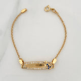 Pulso Bebé Placa Aro Seguido 3.05gr / 14.5cm / 0.7mm Oro Amarillo 18K %