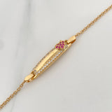 Pulso Bebé Placa Bebe Aro Seguido Corazón 3 g / 13.7 cm / 0.75 mm Oro Amarillo 18K
