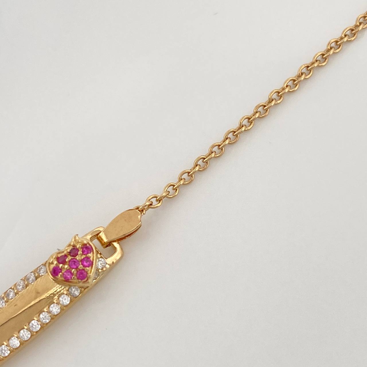 Pulso Bebé Placa Bebe Aro Seguido Corazón 3 g / 13.7 cm / 0.75 mm Oro Amarillo 18K