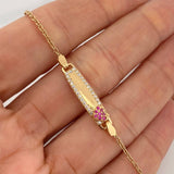 Pulso Bebé Placa Bebe Aro Seguido Corazón 3 g / 13.7 cm / 0.75 mm Oro Amarillo 18K