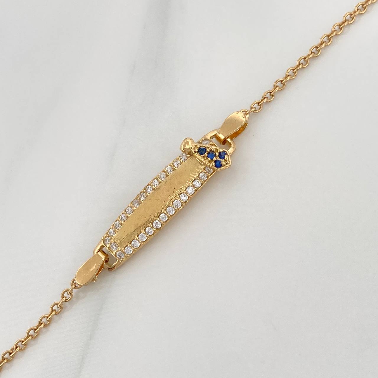 Pulso Bebé Placa Aro Seguido 3.05gr / 14.5cm / 0.7mm Oro Amarillo 18K %