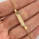 Pulso Bebé Placa Aro Seguido 3.05gr / 14.5cm / 0.7mm Oro Amarillo 18K %