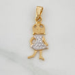 Dije Niña 1.1gr / 2.4cm / Dos Oros Amarillo Blanco 18K %