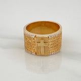Anillo Cruz Padre Nuestro 8.85gr / T7 1/4 / Oro Amarillo 18K
