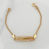 PulsoPlaca Bebe Aro Seguido Corona 2.8gr / 11.7cm / 0.7mm Oro Amarillo 18K %