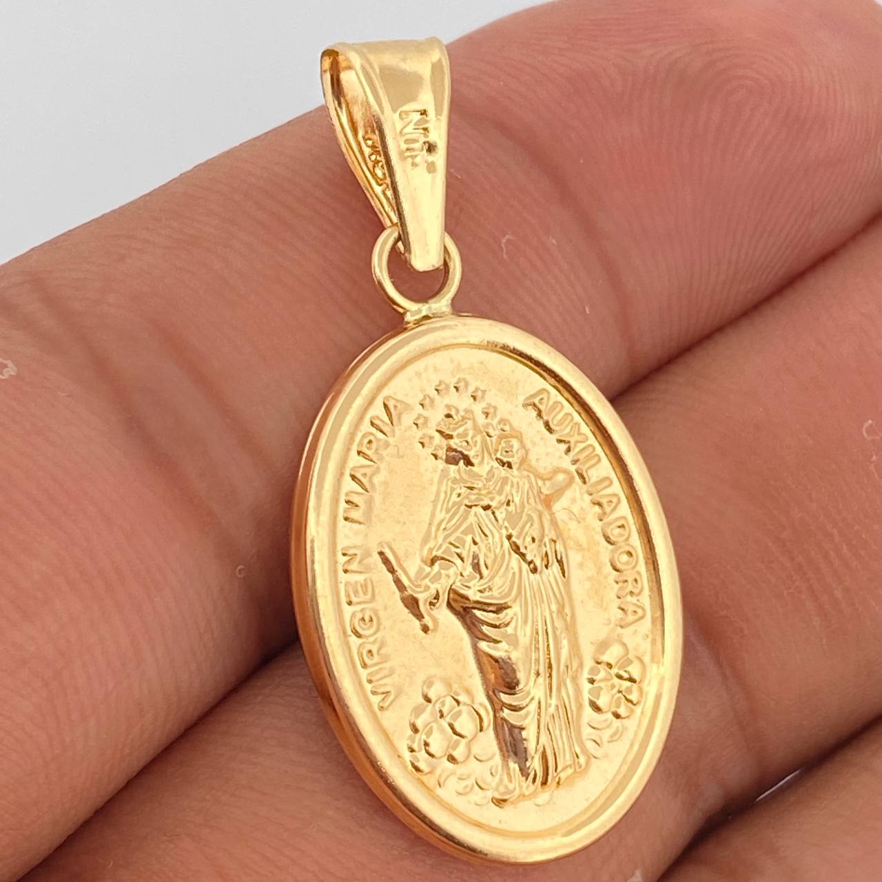 Dije Virgen Maria Auxiliadora 2.3gr / 3.8cm / Oro Amarillo 18K $
