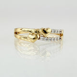 Anillo Doble Linea Corazones 2.35gr / T7 1/2 / Oro Amarillo 18K ©