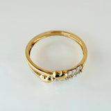 Anillo Doble Linea Corazones 2.35gr / T7 1/2 / Oro Amarillo 18K ©