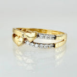 Anillo Doble Linea Corazones 2.35gr / T7 1/2 / Oro Amarillo 18K ©