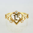 Anillo Corazon 15´S 1.7gr / T7 / Oro Amarillo 18K *