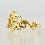 Anillo Corazon 15´S 1.7gr / T7 / Oro Amarillo 18K *