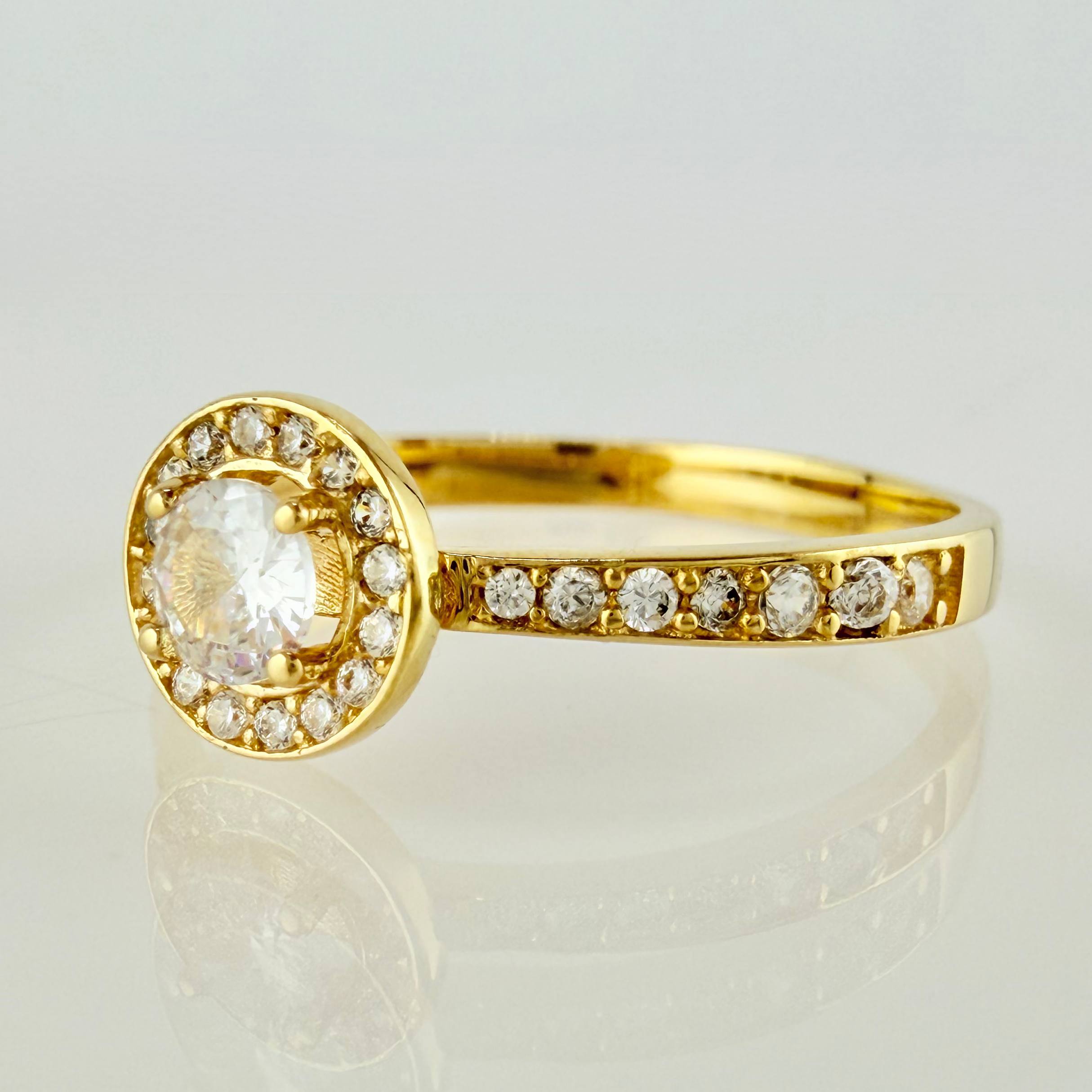 Anillo Halo 2.2gr / T8 1/2 / Oro Amarillo 18K *