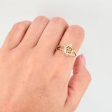 Anillo Doble Infinito Floreado 2.1gr / 6 1 /4 / Oro Amarillo 18K *