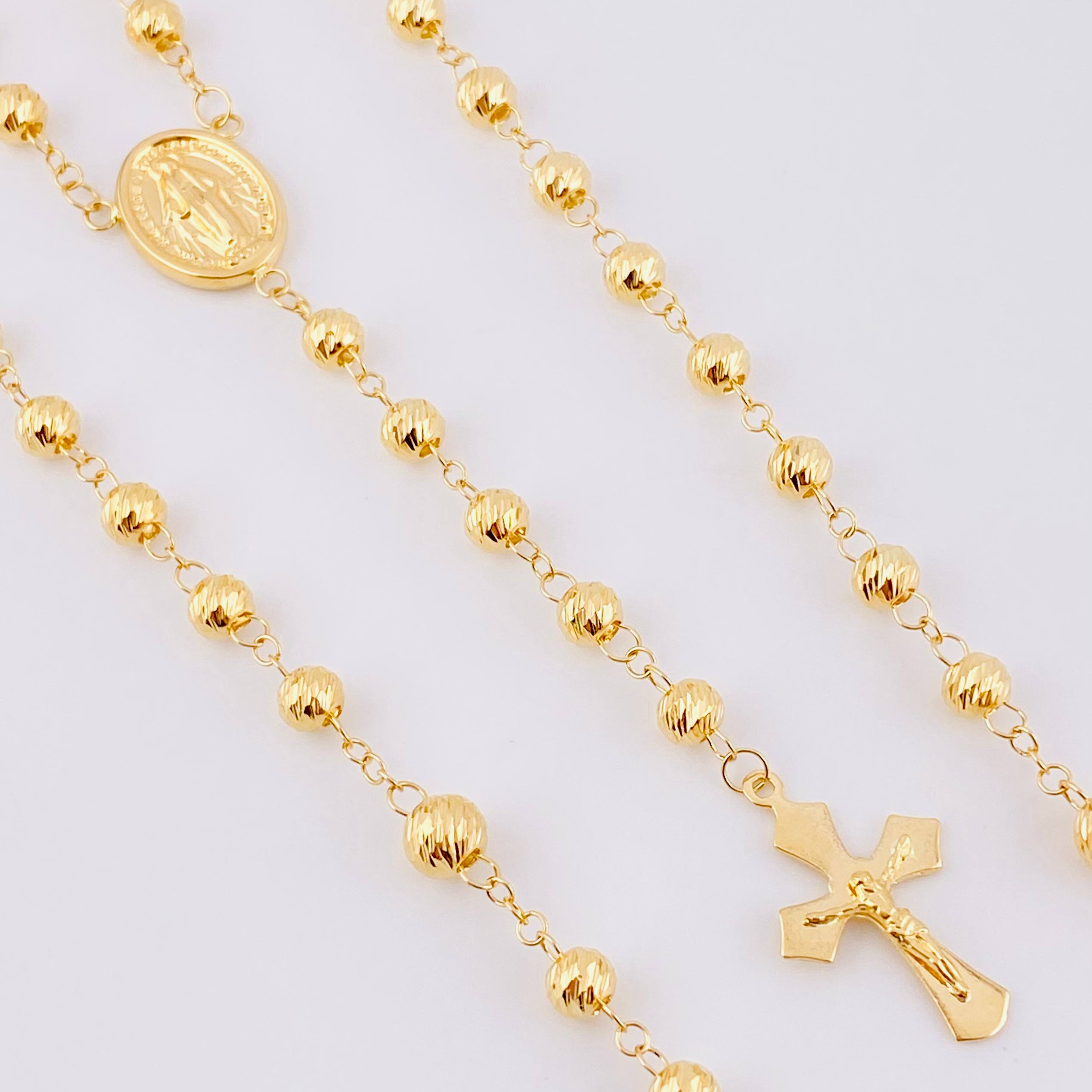 Rosario Virgen Milagrosa 13.5g / 60cm / 5mm Oro Amarillo 18K