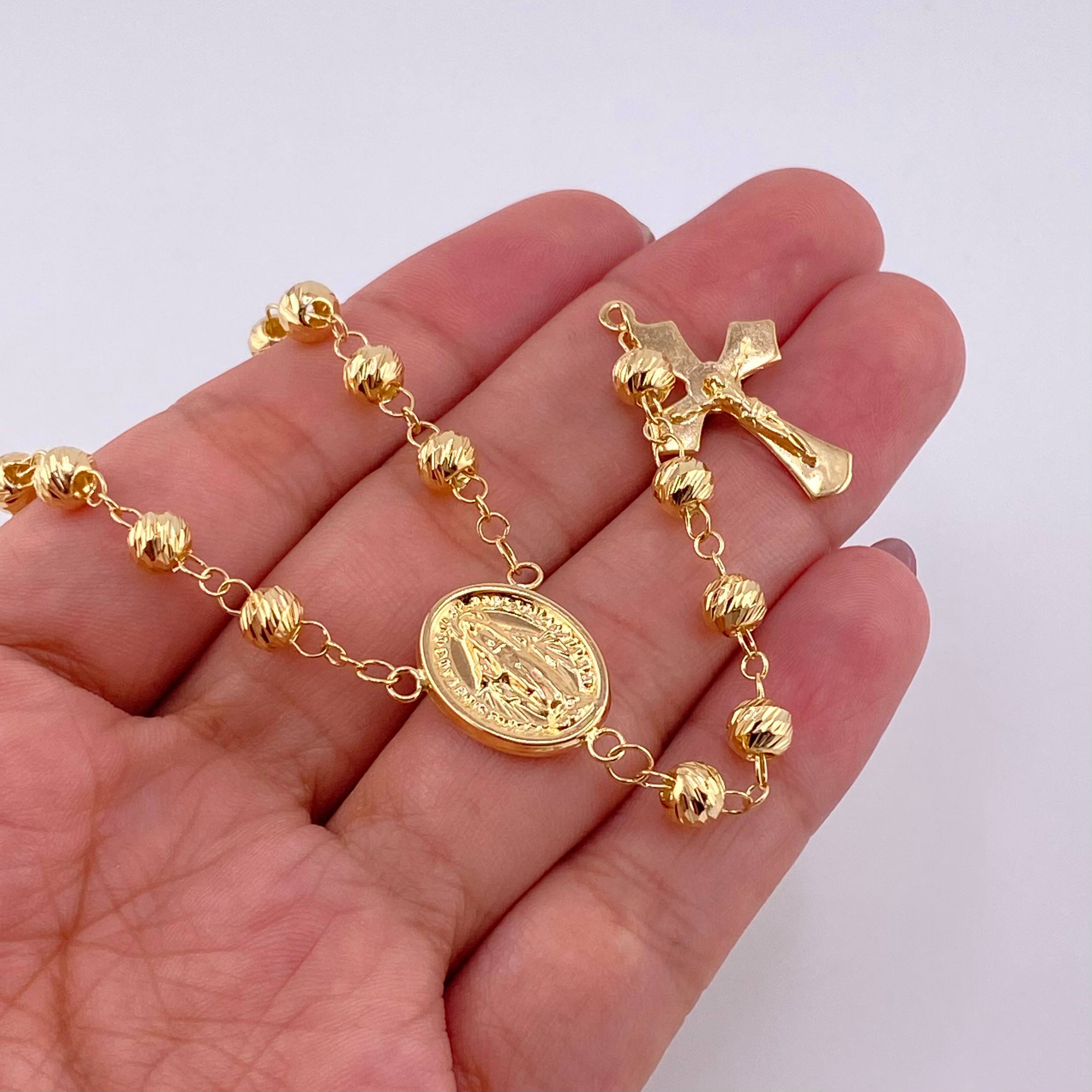 Rosario Virgen Milagrosa 13.5g / 60cm / 5mm Oro Amarillo 18K