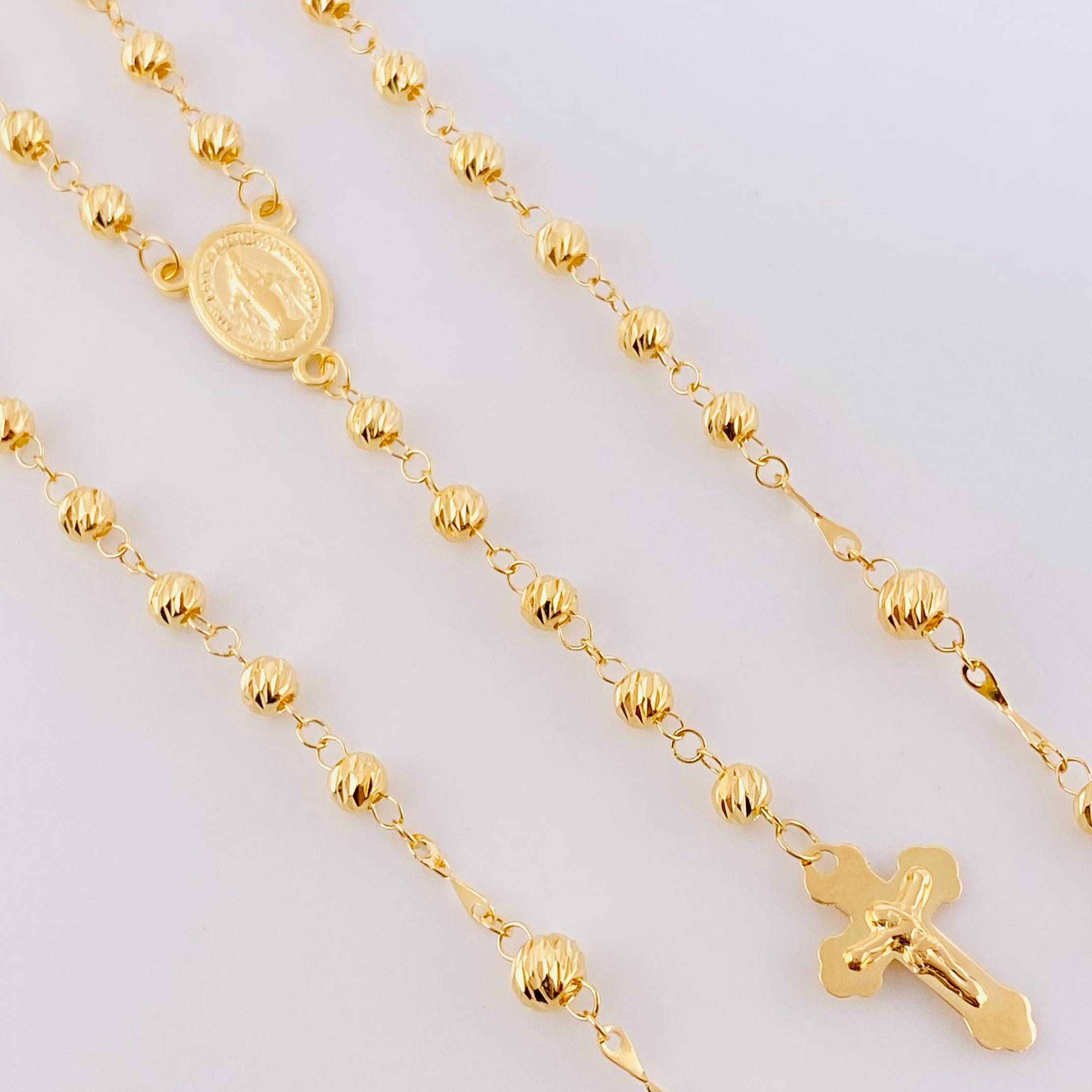 Rosario Virgen Milagrosa 9.75g / 60cm / 4mm Oro Amarillo 18K