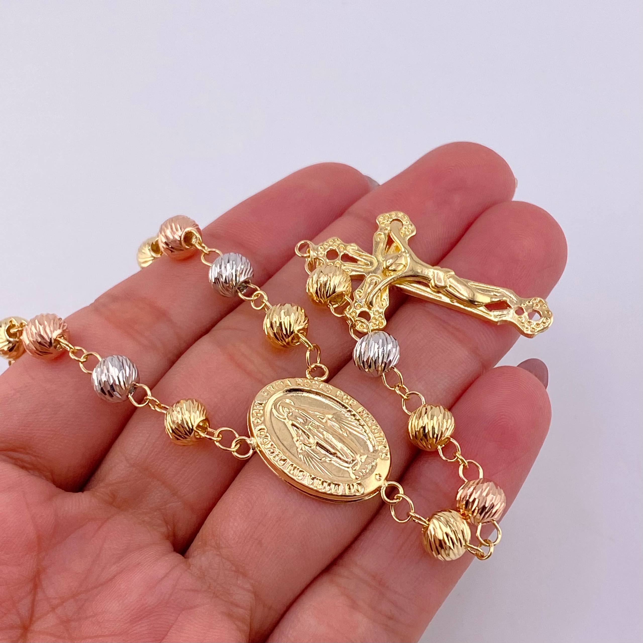 Rosario Virgen Milagrosa 22.9g / 65cm / 6.2mm Tres Oros 18K