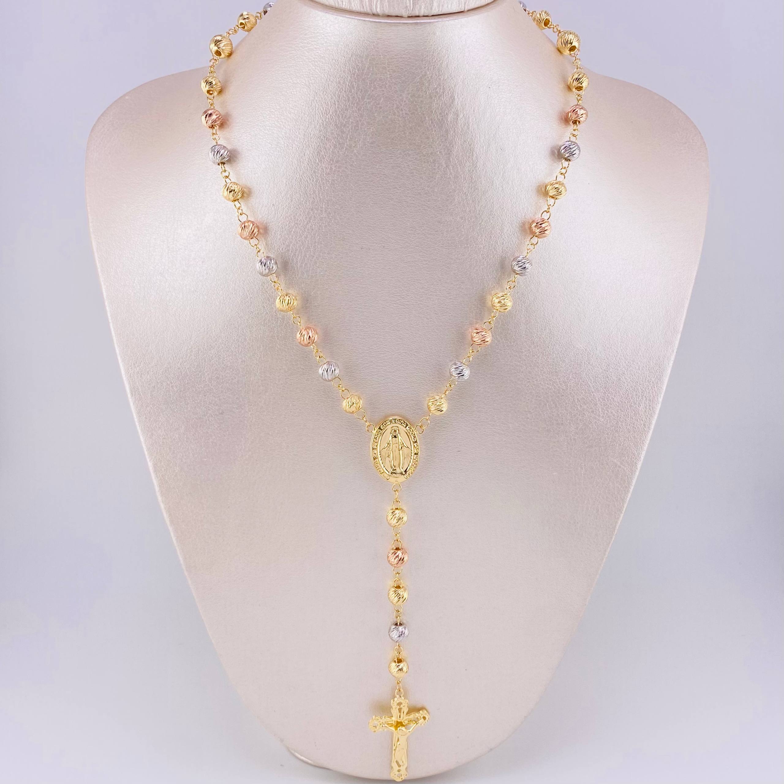 Rosario Virgen Milagrosa 22.9g / 65cm / 6.2mm Tres Oros 18K