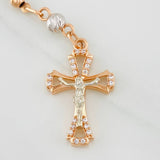 Rosario Virgen de Guadalupe 11.75g / 55cm / 3mm Dos Oros Blanco Rosa 18K