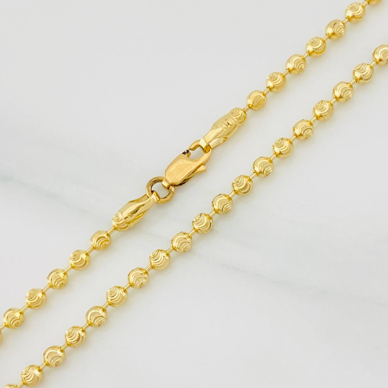 Cadena Militar Media Luna 8.6g / 45cm / 2.4mm Oro Amarillo 18K